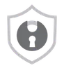 Shield and disc lock icon